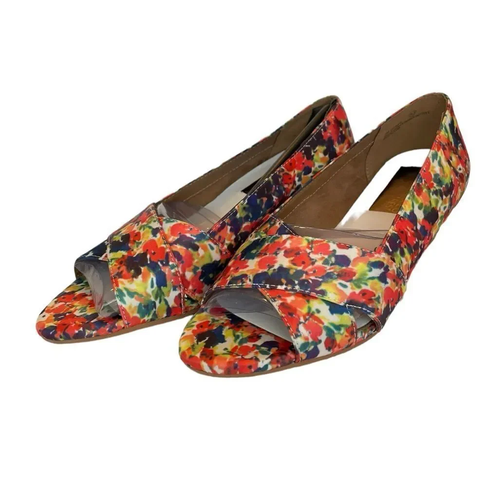 AEROSOLES SHIPMATES FLORAL WEDGE, sz 7.5‎